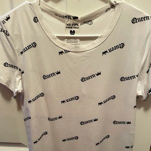 White “QUEEN” t-shirt